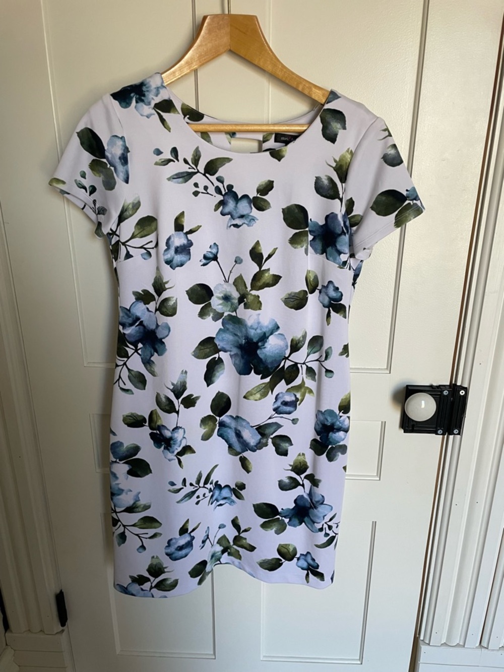 Women's Maternity Floral Dress with Blue Floral Print